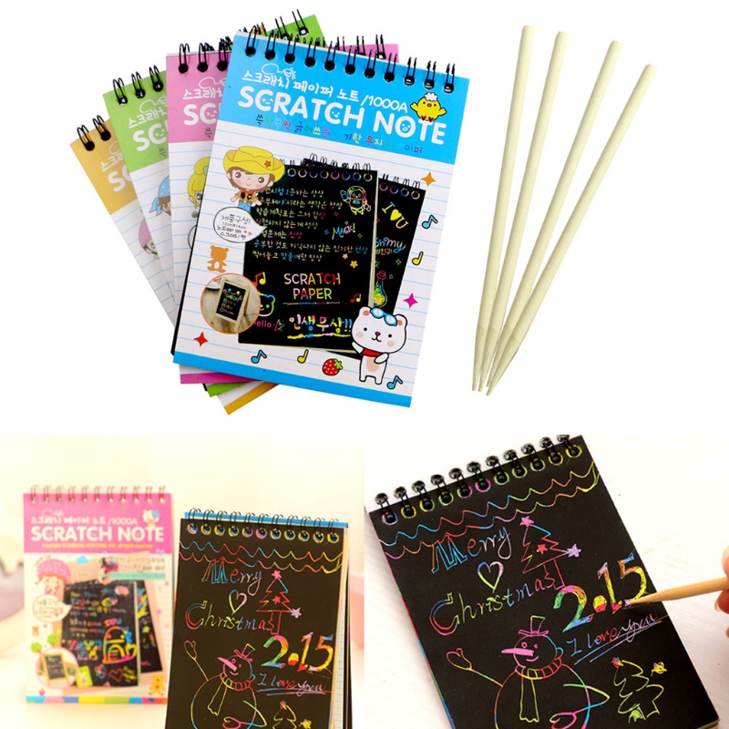 Mary Bantalan Note Art Scratch Off Pelangi Bermakna Color Book Pad Untuk Aktivitas Anak