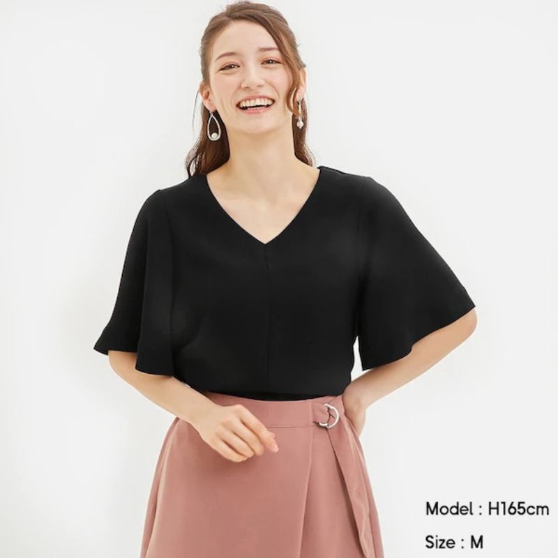 UNIQLO GU Flare Sleves Blouse Wanita Branded Original