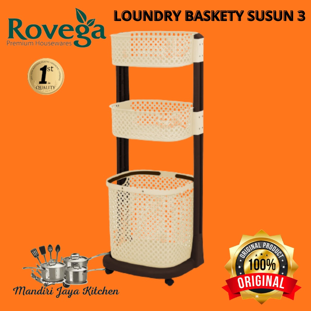 Keranjang Baju/Rak serba Guna/Loundry Basket Rovega Susun 3