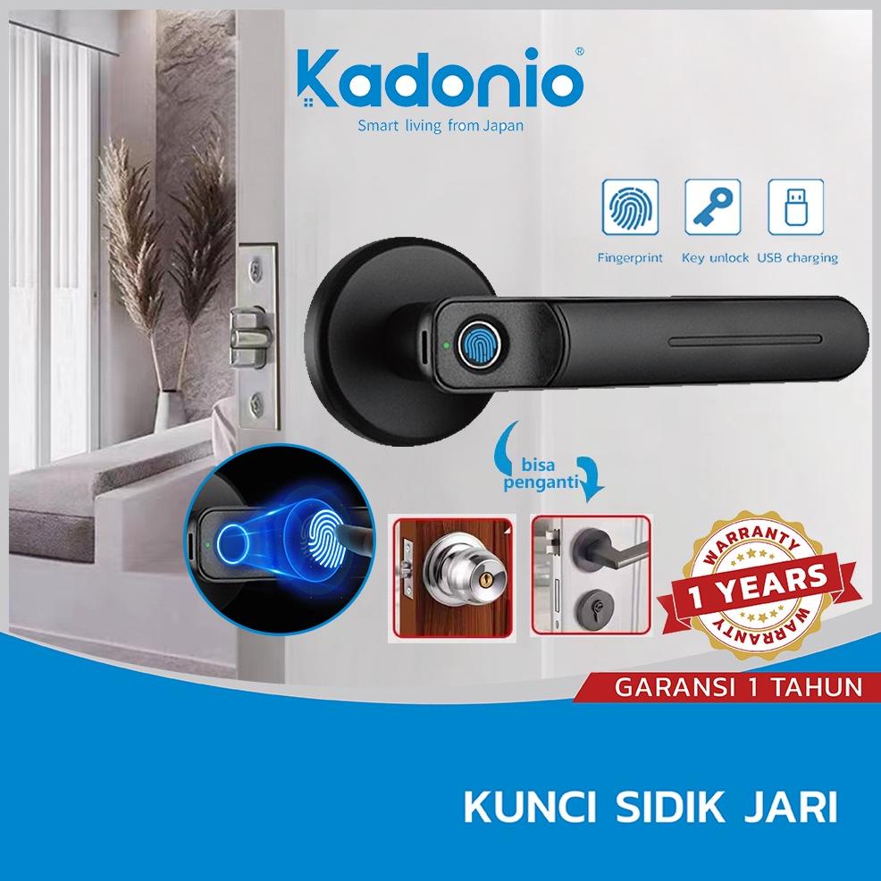 KADONIO KUNCI PINTU RUMAH ELEKTRONIK FINGERPRINT HANDLE USB CHARGE KUNCI PINTU SIDIK JARI SMART DOOR