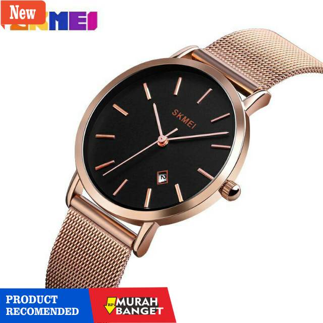 Jam analog wanita terbaik- Jam Tangan Wanita / SKMEI 1530 Analog Date / Jam Tangan Analog / SKMEI Or