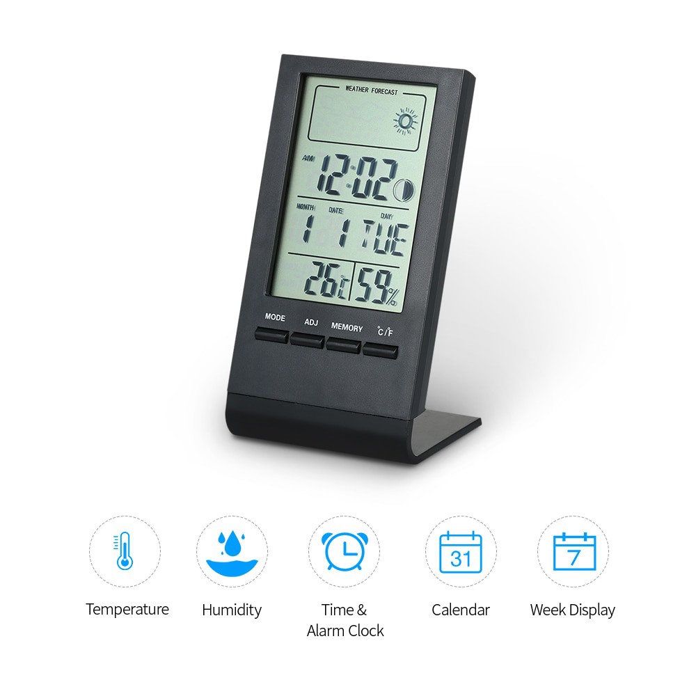 KKMOON Jam Meja Mini Digital Thermometer Hygrometer Weather Station - CX220