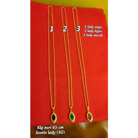 kalung panjang 65 cm liontin batu sepuhan