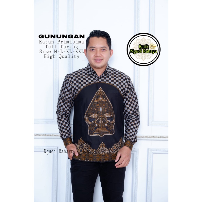 baju batik pria lengan panjang modern  ORIGINAL BAJU PREMIUM KEKINIAN BATIK SOLO MURAH SOGAN GUNUNGAN