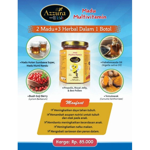 

Madu Kids/Suplemen Anak/Vitamin Anak - Azzura