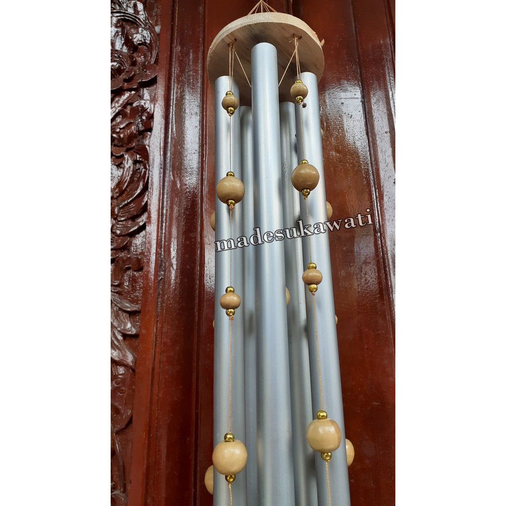 Lonceng aluminium bel krincingan wind chime kayu kerajinan tradisional