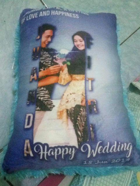 Bantal Foto 50x35 Bahan Velboa Free Edit