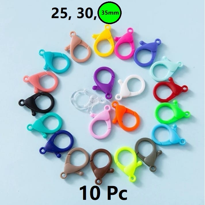 Kaitan Kokot Udang Plastik Claps Plastik Uk 35mm Warna/i Doff Harga/10pc