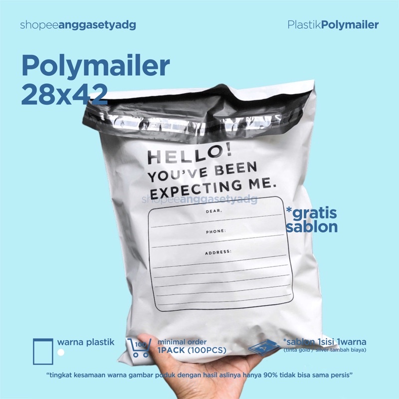 

Plastik Polymailer Size 28x42 Bukan 30x40 Sablon polymailer