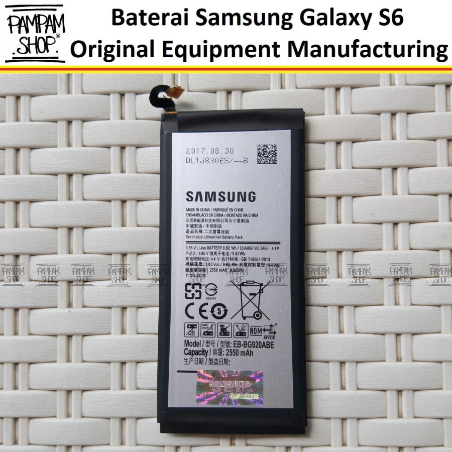 Baterai Samsung Galaxy S6 FLAT G920 G9200 G9208 G9209 SEIN Batre Battery Batrai S 6 HP
