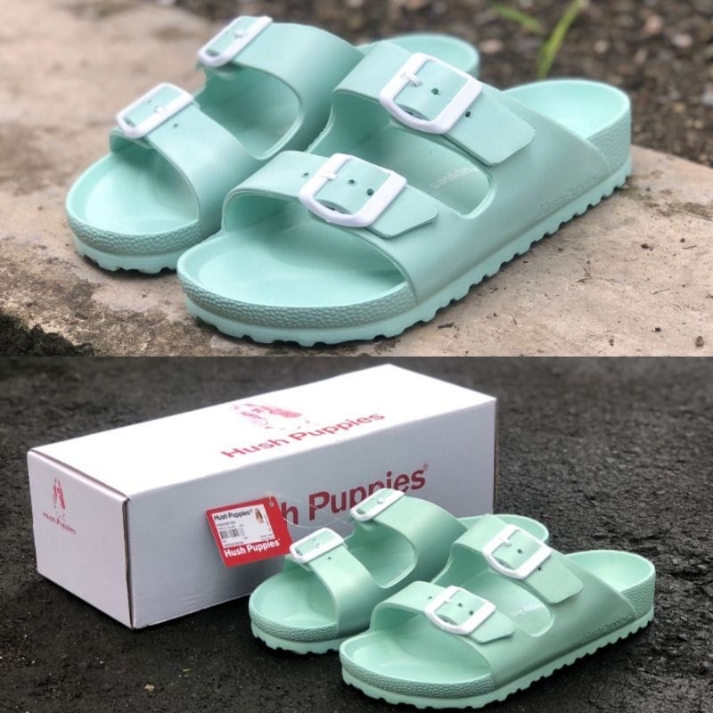 Sendal Hush Puppies Wanita Selop Casual Sandal Slop Wanita Santai Empuk Kekinian Sandal Cewek Distro Terbaru Slip On Anti Slip