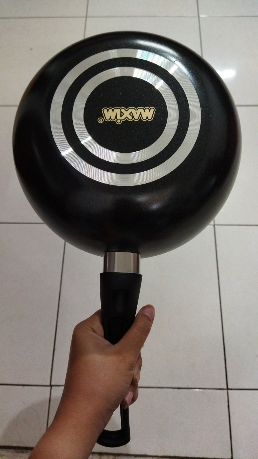 Maxim Valentino Deep Wok Teflon / Panci Wajan Penggorengan Tumis Anti Lengket 24 Cm - Hitam