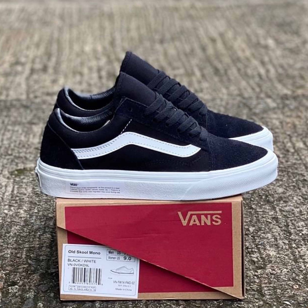 vans old skool mono black white original