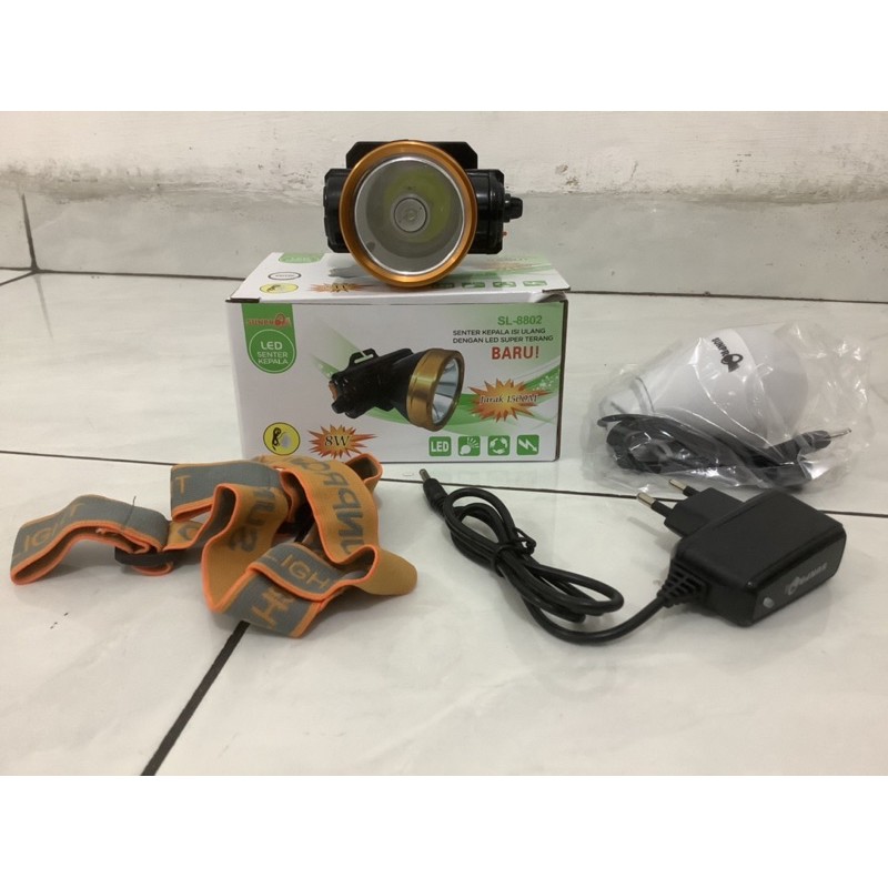 Senter Kepala Cas Murah 8W LED Sunpro SL-8802