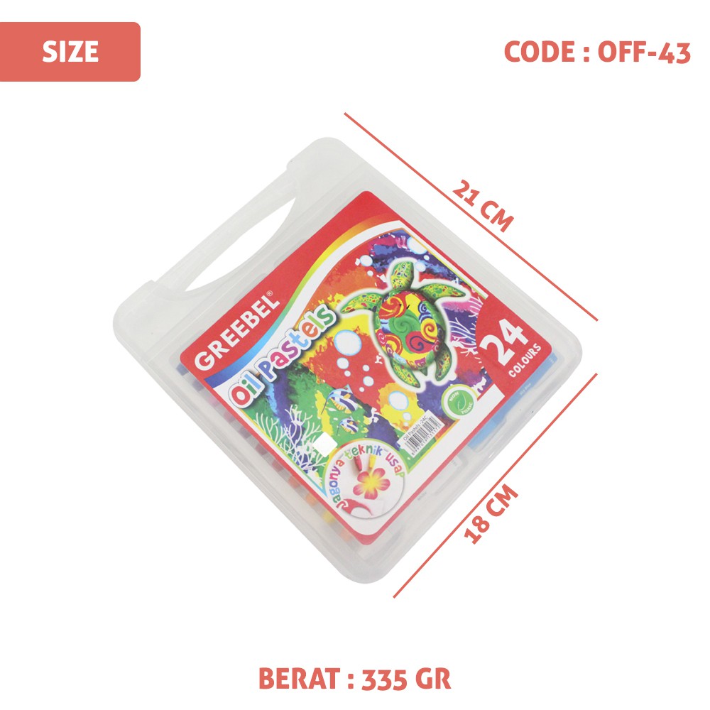 KRAYON ARTIST TRANSPARANT ISI 24 WARNA GREEBEL OIL PASTELS PP CRAYON GRIBEL ART KRAYON PENSIL WARNA MENGGAMBAR