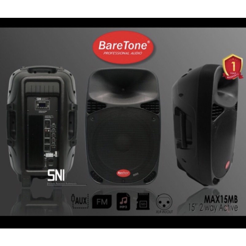 SPEAKER ACTIVE BARETONE 15inch MAX-15MB 15mb bluetooth speaker monitor