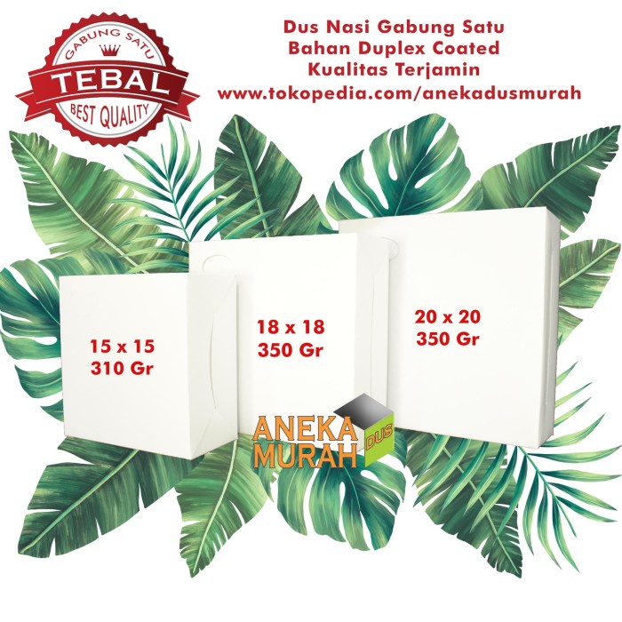 

✨ BISA COD ✨ Dus Nasi / Catering Polos Uk. 20x20x7 Tebal 350Gr @100Pcs