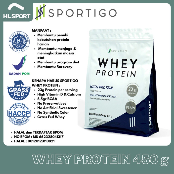 SPORTIGO Susu Whey Protein Isolate Concentrate Pure BPOM Halal