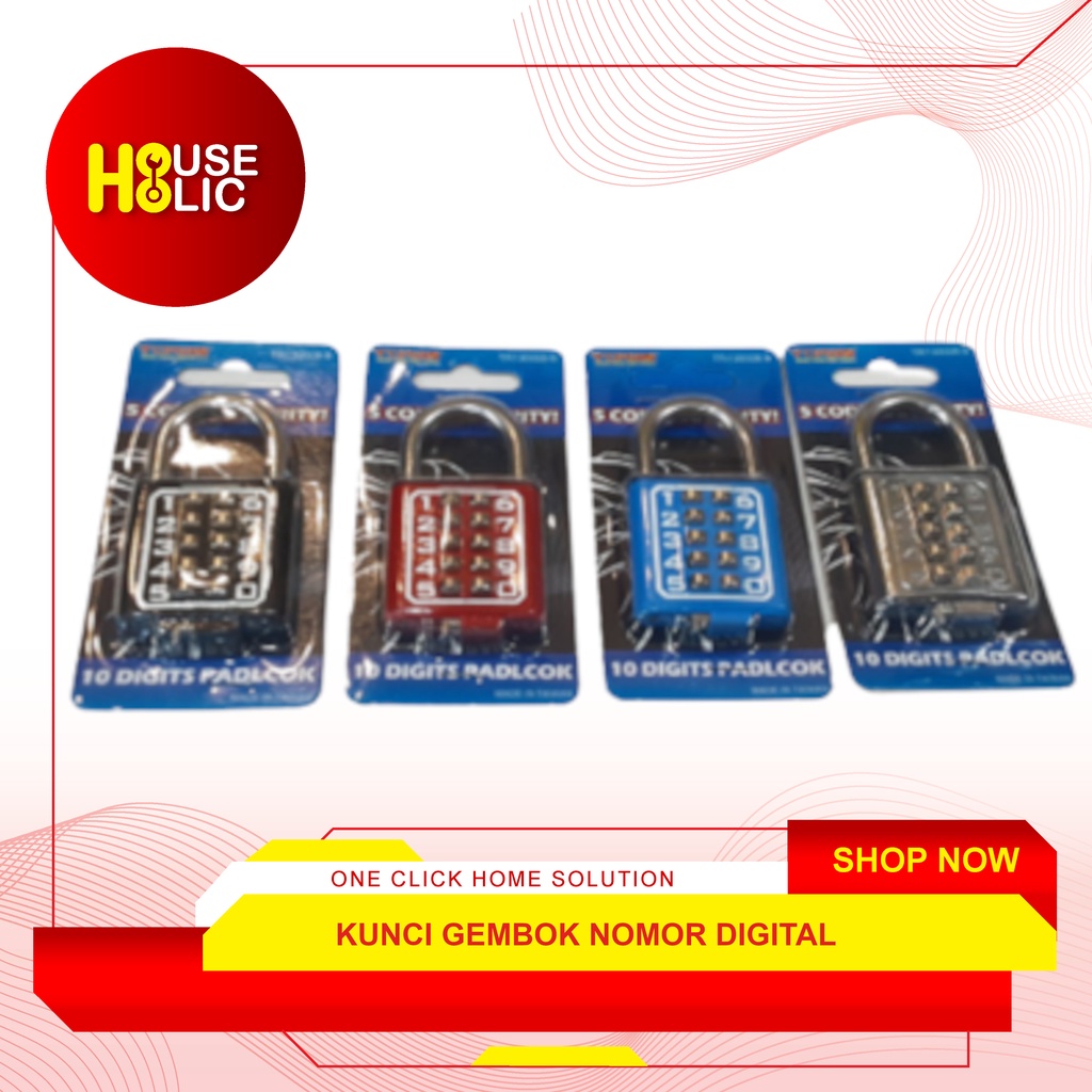 Kunci Gembok Pin Kode Kombinasi Nomor Digital 8 Digit 10 Digit