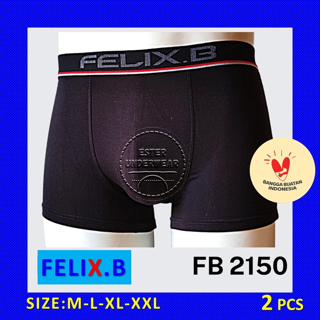 CELANA BOXER PRIA FELIX.B FB 2150 ISI 2 PCS | VISCOCSE SPANDEX