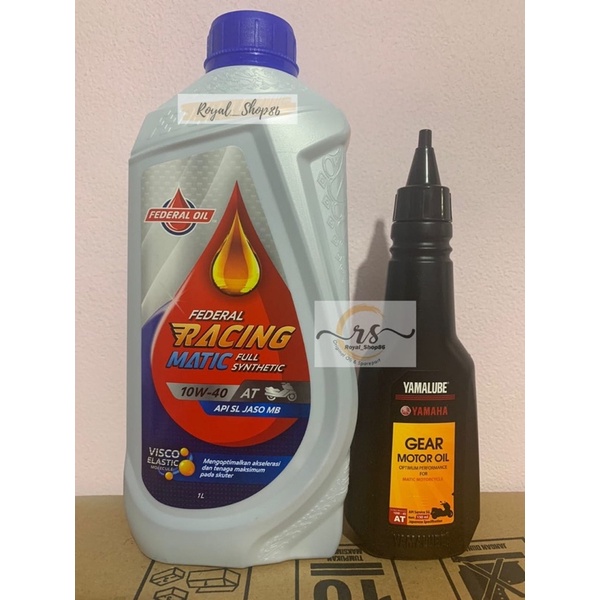 OLI FEDERAL RACING MATIC SAE 10W-40 1LITER &amp; OLI GARDAN YAMALUBE 150ML  ORIGINAL PAKET OLI MATIC TERMURAH N MAX 2015-2019 PAKET OLI MESIN NMAX 2015-2019 ORIGINAL