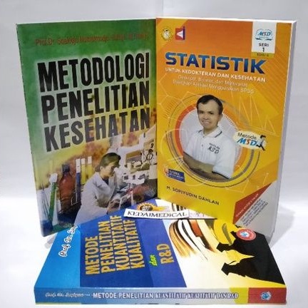 PAKET 3 BUKU SKRIPSI METOPEN KESEHATAN SUKIJO, STATISTIK SOPIYUDIN,METOPEN KUALI KUANTI RND SUGIYONO