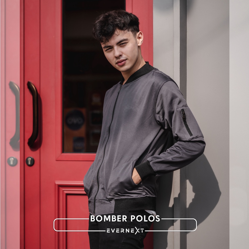 Jaket Cowok BOMBER POLOS Jacket Casual Motor Pria