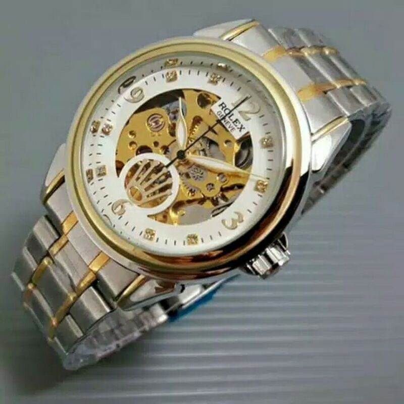 jam tangan pria/cowok ROLEX kualitas kw super strap stainless steel jam AUITOMETIC