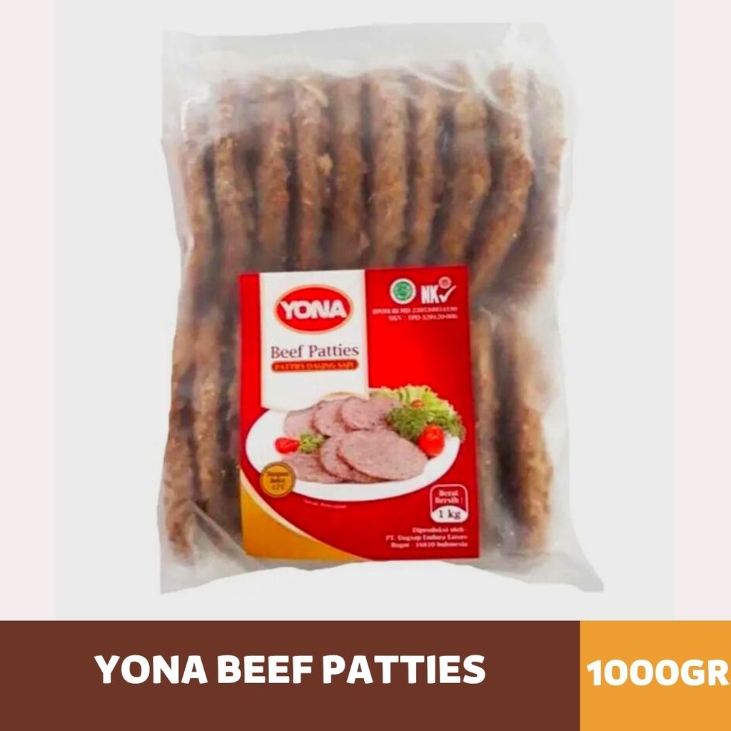 YONA Beef Patties 1kg isi 20 | beef patties 1 kg Yona burger sapi isi 20 | Daging Burger Yona Pattie