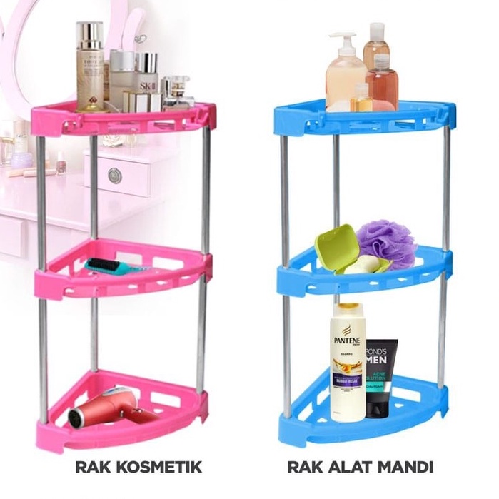 RAK SUDUT 3 SUSUN - RAK SUSUN 3 TINGKAT TRIANGLE Rak Plastik 3 Susun | Rak Bumbu Dapur | Rak Kosmetik Mini | Rak Portable Serbaguna Rak sudut Dinding toilet RAK SABUN KAMAR MANDI 3 SUSUN SUDUT TINGKAT 4303