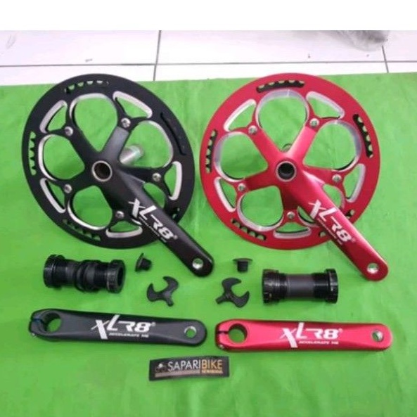 Crankset Crank HT2 Hollowtech II merk XLR 8 include BB arm 170 mm. folding bike seli crank arm sepeda merk