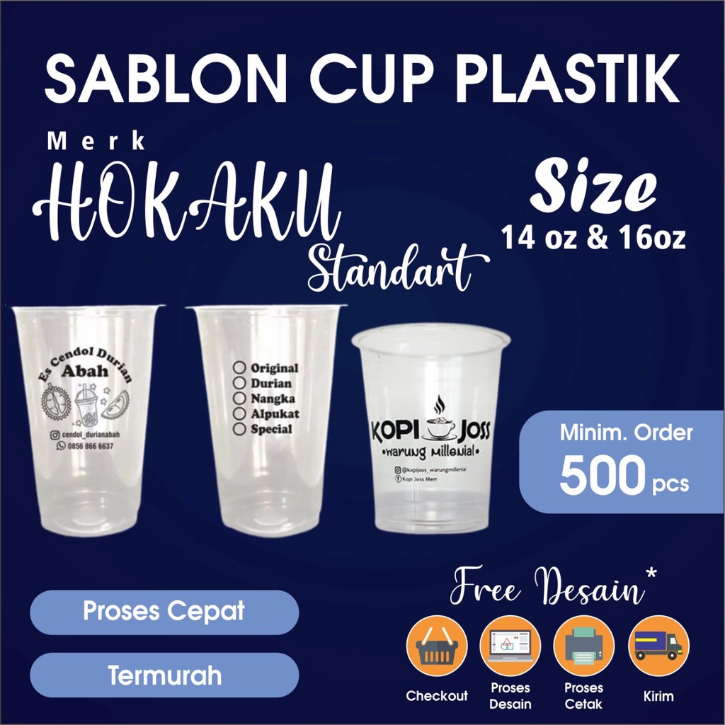 Jual Cup Sablon Hokaku Datar 14 16 Oz Datar Termurah Sablon Gelas Plastik Shopee Indonesia 4684