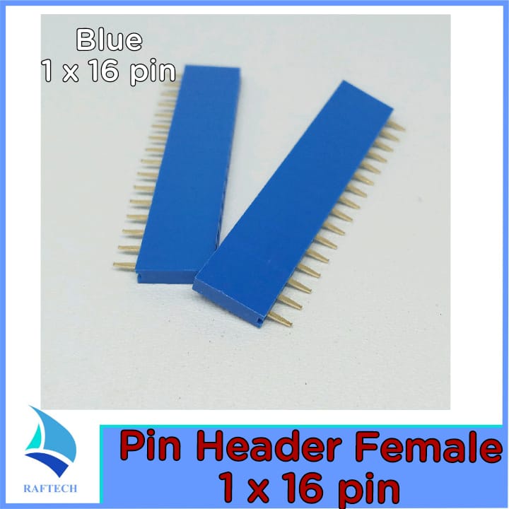 Pin Header Female Color 1x16 Pin Single Row 2.54mm Biru 16p