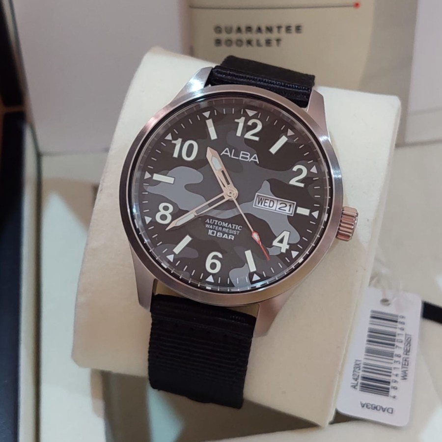 JAM TANGAN PRIA ALBA AL4273X1 AL4273 SILVER BLACK ORIGINAL