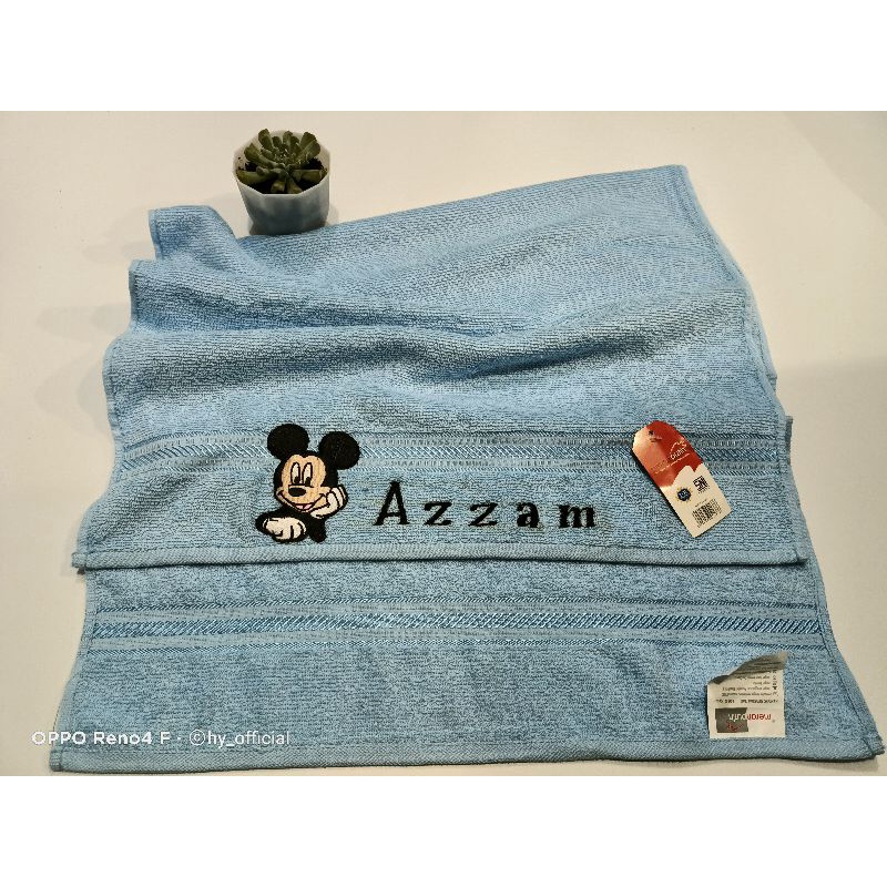 Handuk Anak 50x100cm Gratis Bordir Nama Merah Putih ORI cotton 100%-5