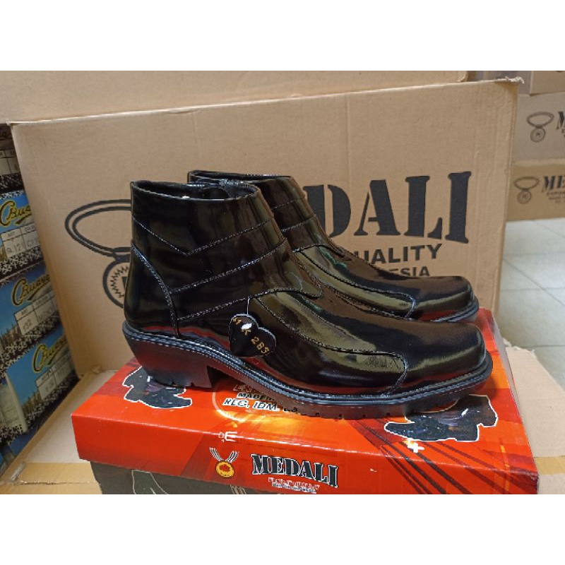 SEPATU PRIA PDH BOOTS KULIT ASLI POLRI TNI SECURITY SATPAM FORMAL DINAS KANTOR KERJA PNS ASN