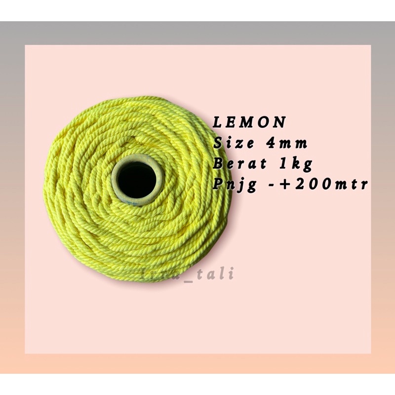 Tali katun warna LEMON 1kg