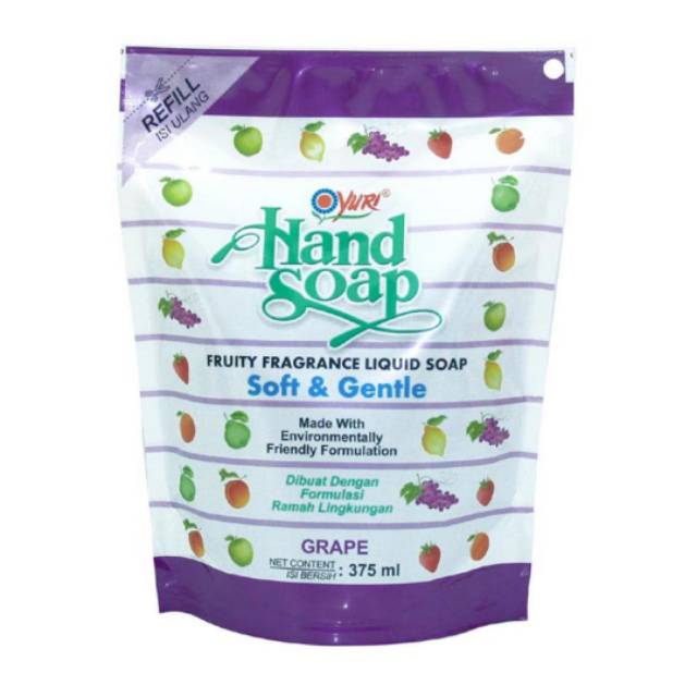 Yuri Handsoap Grape 375ml Pouch Refill