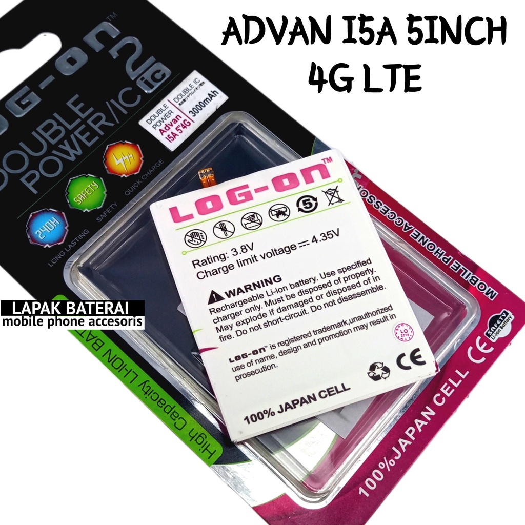 LOG - ON ADVAN i5A 4G lte Baterai Double IC Protection Battery Batre