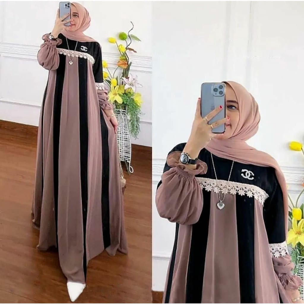 Baju Wanita Gamis Ceruty Babydoll Dress Kondangan Baju Wanita Jumbo Alyssa Dress Gamis Kekinian Dress Muslim