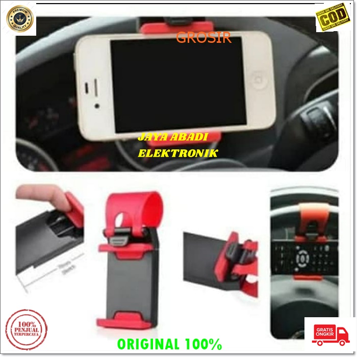 J143 HOLDER MOBIL SETIR KEMUDI STIR KENDALI DASHBOARD GANTUNGAN HANDPHONE PEGANGAN GPS JEPIT KACA PENJEPIT JEPITAN BRACKET  jepit soft tube gps penjepit jepitan universal multi original perekat flexsible stand mount bracket breket Steering Wheel Phone