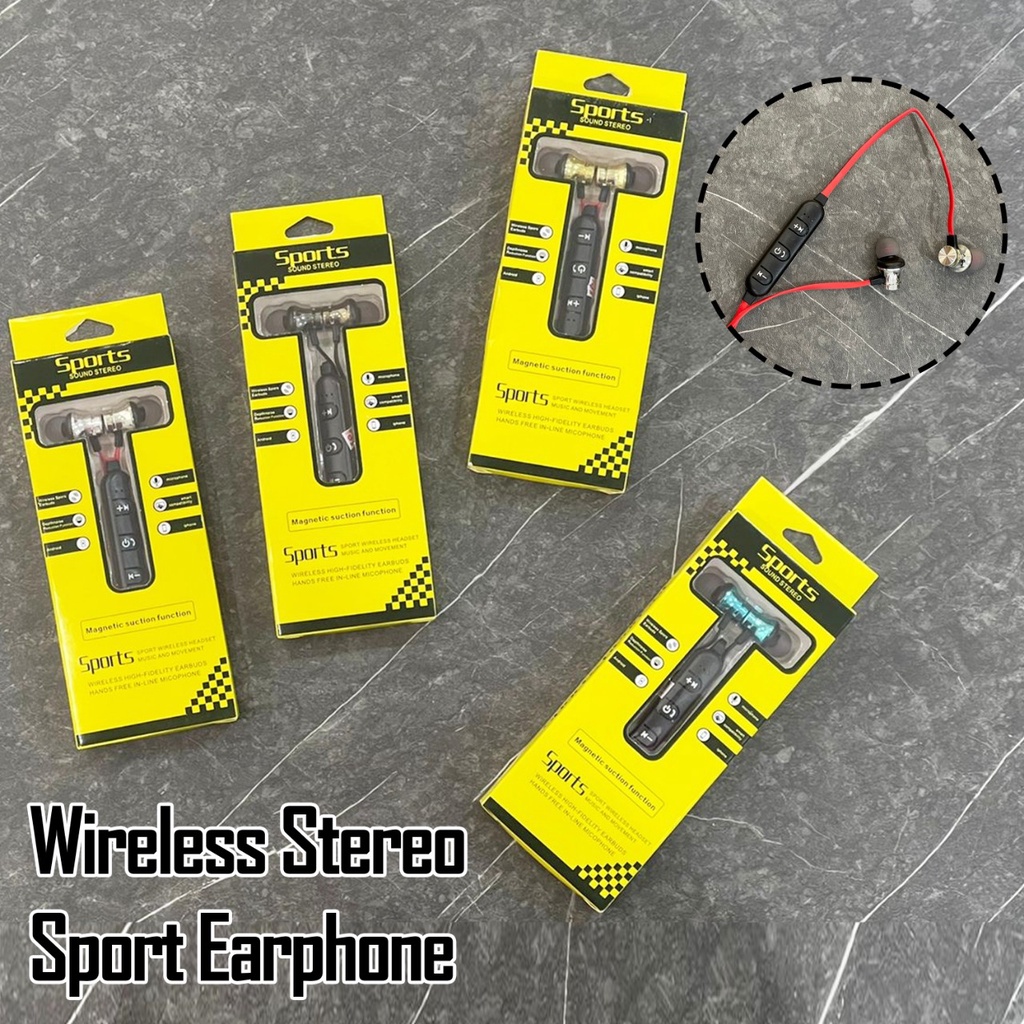 Headset Bluetooth Magnetic Sport HF Handsfree Earphone Murah HF MAGNET SPORT