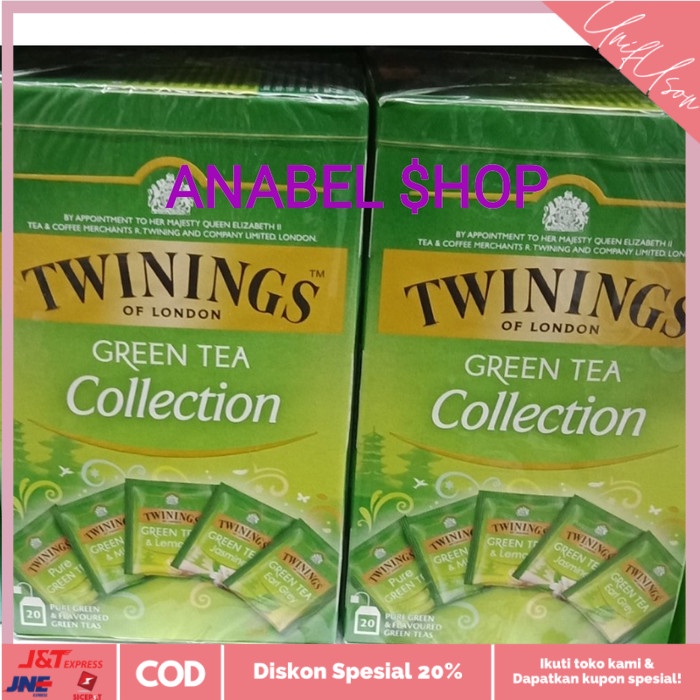 

⭐COD⭐ Teh Twinings of London Green Tea Collection Bag Twining Import