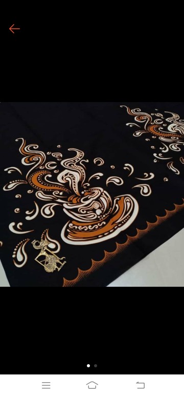Kain Batik Solo Motif Secangkir Kopi Joss Jogja Warna Dasar Hitam