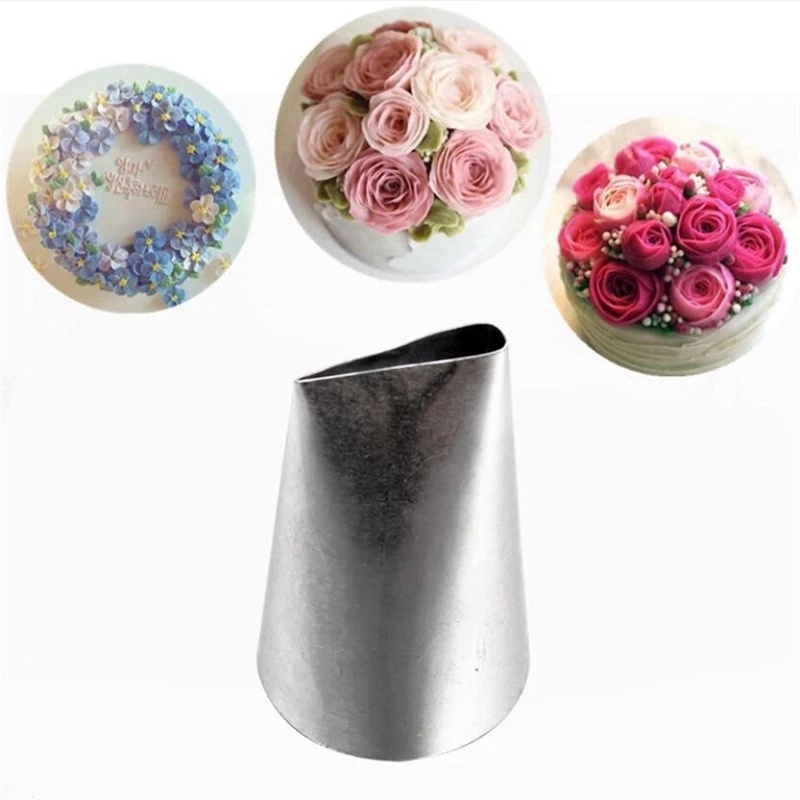 5pcs Spuit Piping Bahan Stainless Steel 304 Bentuk Bunga Mawar Untuk Hiasan Kue