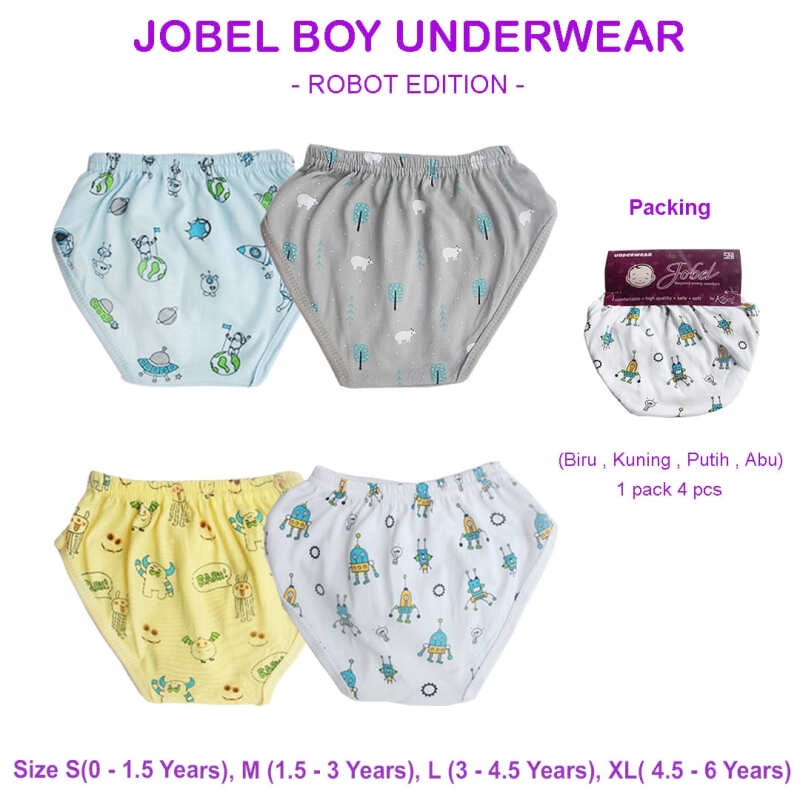 CDB003 CELANA DALAM ANAK KAZEL JOBEL BOY UNDERWEAR ROBOT EDITION ISI 4 / SPACESHIP ISI 4