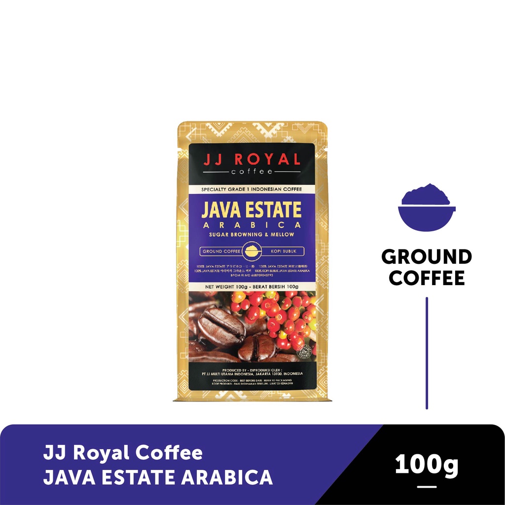 

JJ Royal Coffee Java Estate Arabica Ground Bag 100g (Bubuk)