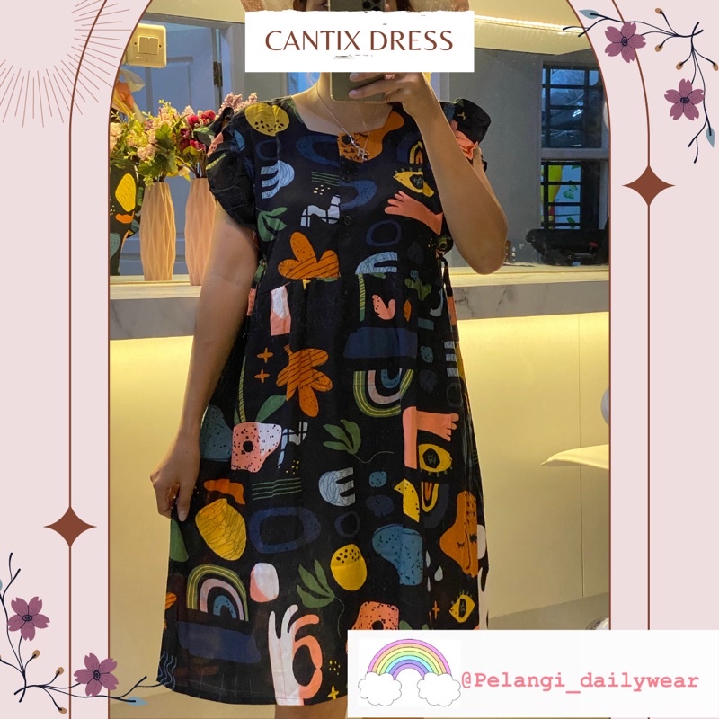 CANTIX DRESS - DASTER RAYON PREMIUM GRADE A KEKINIAN BUSUI PELANGI DAILYWEAR - Baju Setelan Daster K