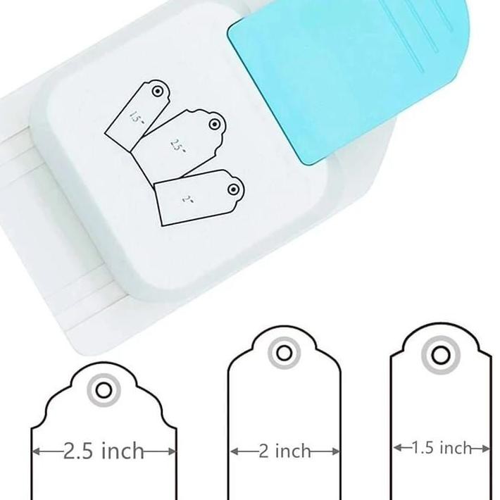 

Promo 11.11!! LR049 Tag Puncher Bookmark Embossing Gift Hang Tag Paper Punch 3 size in 1