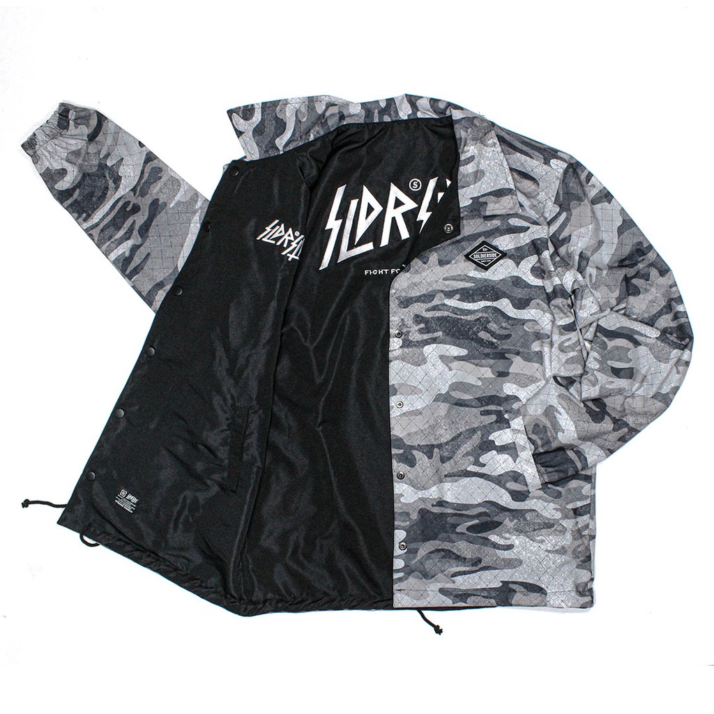 Soldierside Coach Jacket Hitam 2in1 Style FADES CamoGrey 146